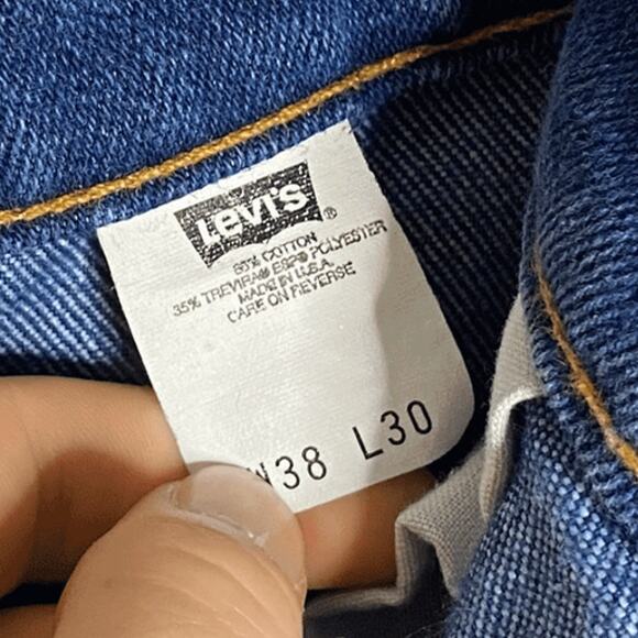 Vintage 90s Orange Tab Levis 517 Jeans 38x30 Bootcut Flared Fit Dark Wash - Picture 6 of 6